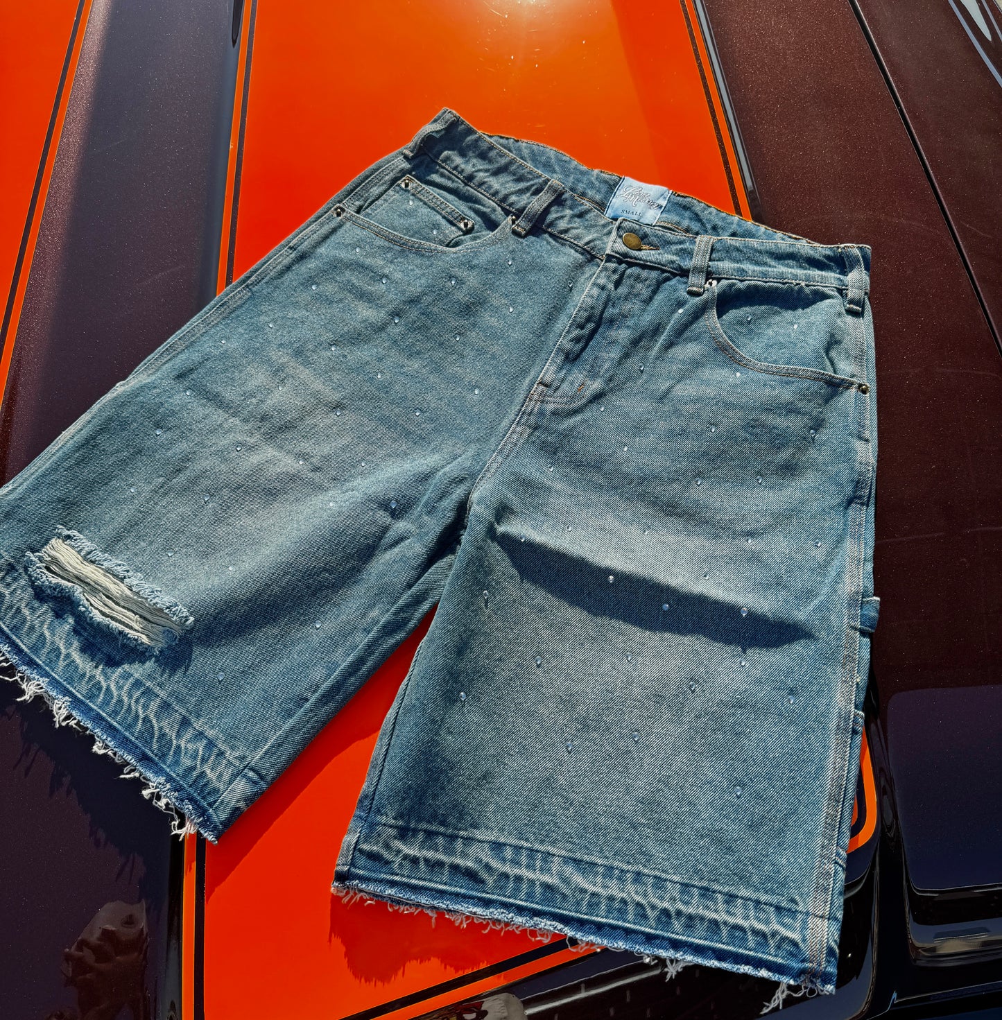 Denim on Camo Shorts