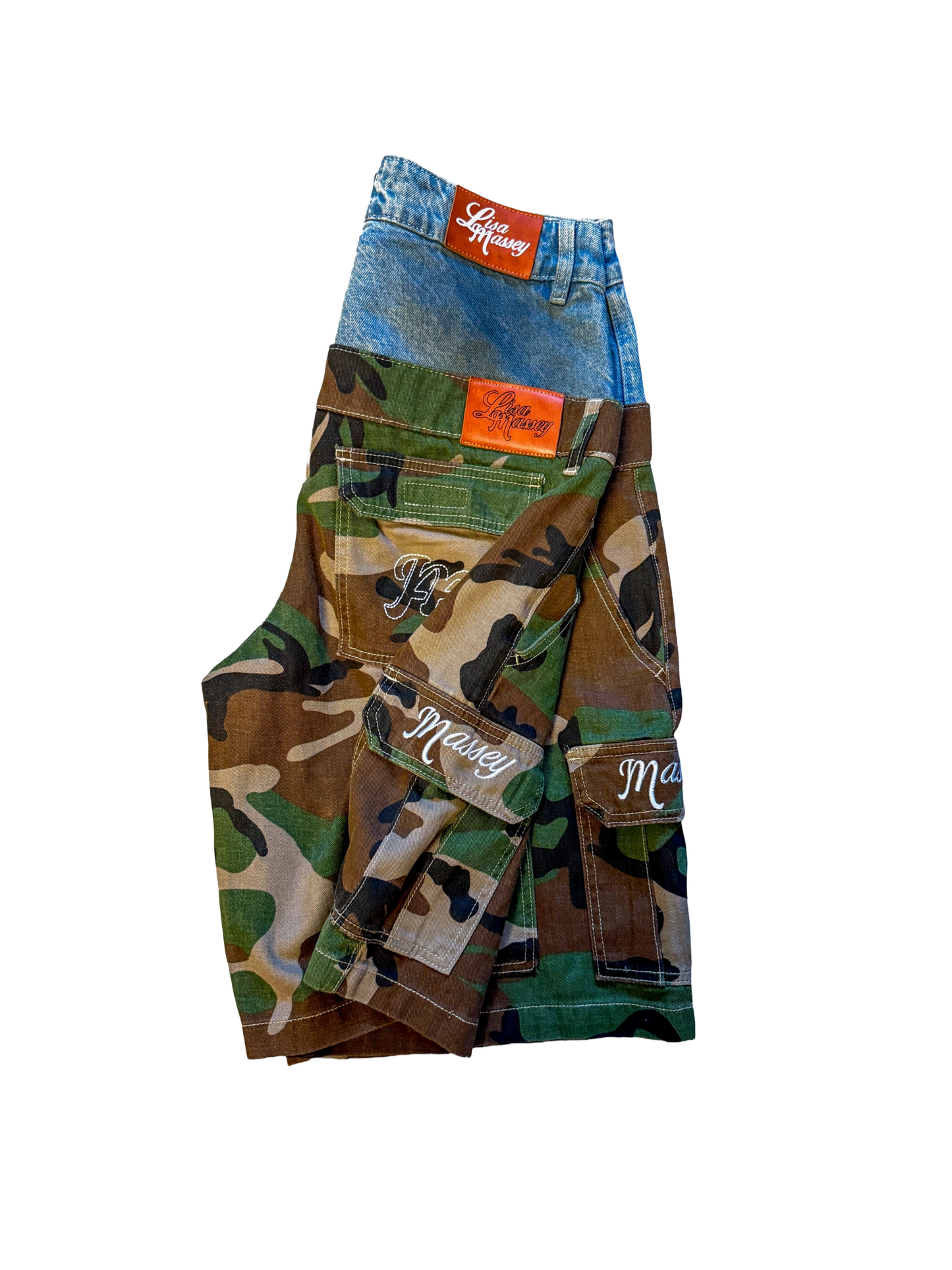 Denim on Camo Shorts