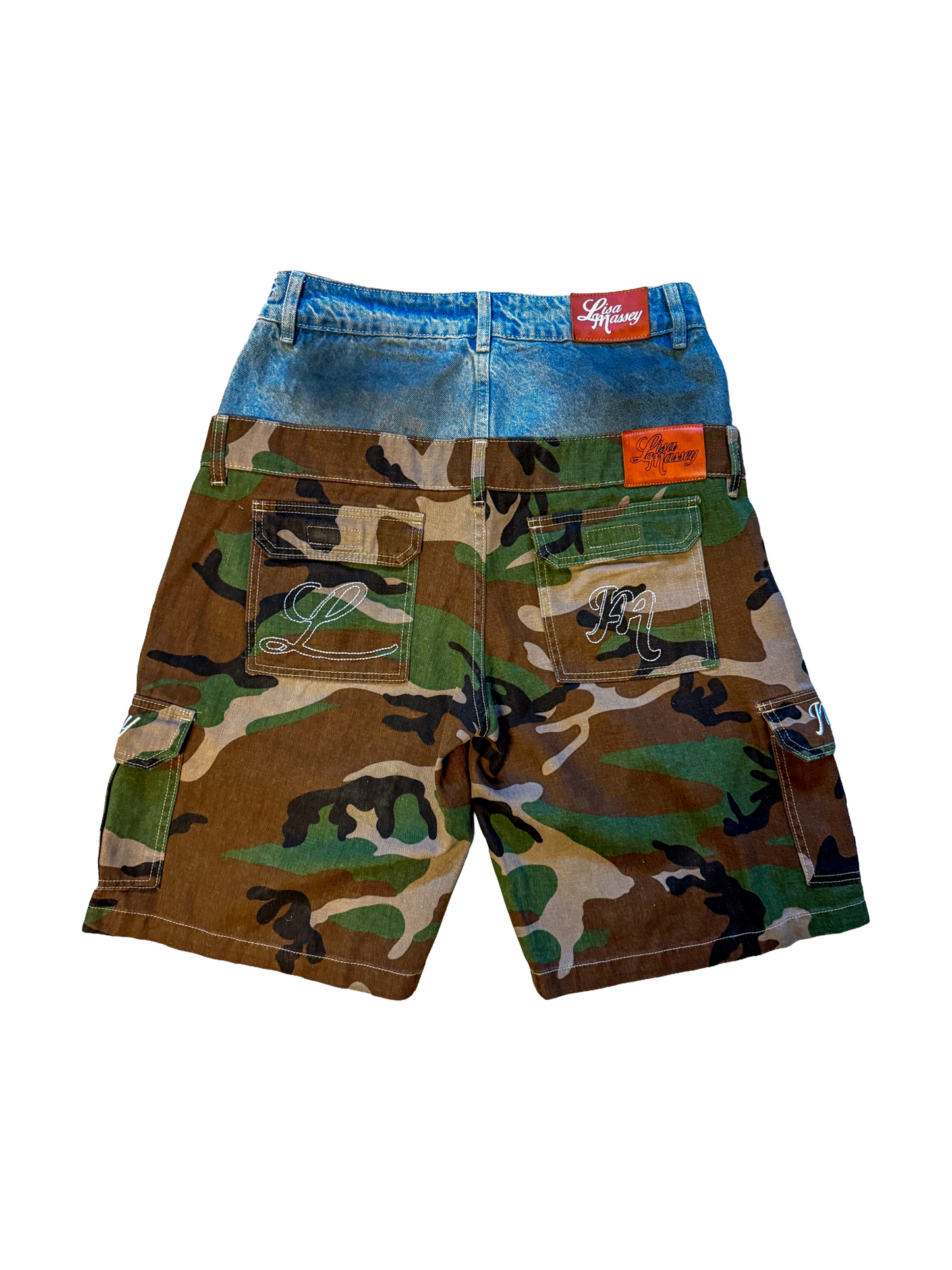 Denim on Camo Shorts